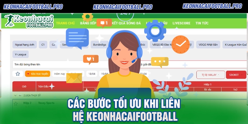 Các bước tối ưu khi liên hệ Keonhacaifootball