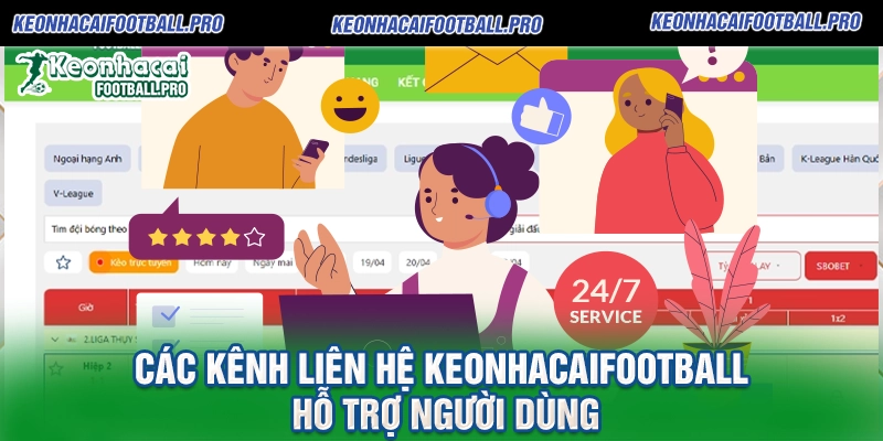 Các kênh liên hệ Keonhacaifootball hỗ trợ người dùng