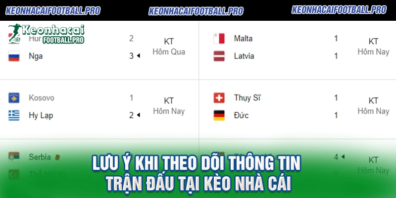 Lưu Ý Khi Theo Dõi Thông Tin Trận Đấu Tại Kèo Nhà Cái
